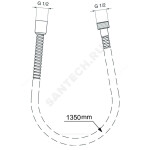 Шланг для душа L=1,35м имп/имп-конус хром ULTRAFLEX Ideal Standard BG135AA